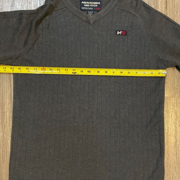 Vintage Abercrombie & Fitch Sweater Mens Medium Pullover Y2K 90s Ribbed V neck - Picture 6 of 6